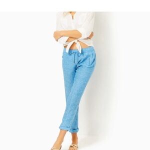 Lilly Pulitzer Blue Cropped Ankle Jeans